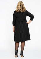 Dress A-line PINSTRIPE - black - #3