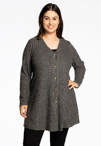 Cardigan with buttons RIB - grey - #1