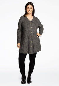 Cardigan with buttons RIB - grey - #2