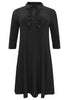 Polo-dress with ruffles DOLCE - black  - #4