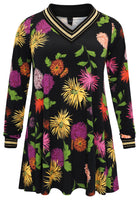 Tunic wide bottom CHRYSANT - black - #4