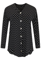 Blouse wide POLKADOT - black  - #4