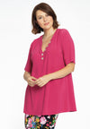 Tunic flare buttoned V-neck DOLCE - pink