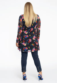 Tunic wide bottom FLOWERDOT - black - #3