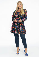 Tunic wide bottom FLOWERDOT - black  - #2