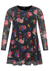 Tunic wide bottom FLOWERDOT - black - #4