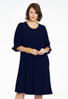 Jurk met pofmouwen dolce - blauw