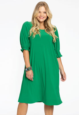 Dress puff sleeve DOLCE - green  - #1