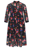 Dress buttoned FLOWERDOT - black  - #4