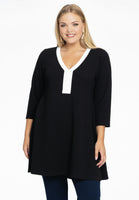 Tunic wide bottom V-neck BUBLÉ - black  - #1