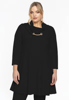 Tunic wide bottom chain collar DIAGONAL - black  - #1