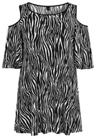 Tunic cold shoulder ZEBRA - black  - #4