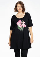 Tunic wide bottom FLOR - black  - #1