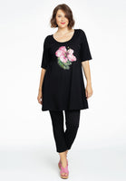 Tunic wide bottom FLOR - black  - #2