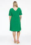 Dress A-line double v-neck DOLCE - green - #3