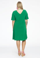 Dress A-line double v-neck DOLCE - green  - #3