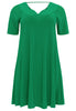 Dress A-line double v-neck DOLCE - green  - #4