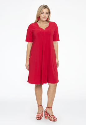 Dress A-line double v-neck DOLCE - red  - #2