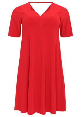 Dress A-line double v-neck DOLCE - red  - #4