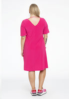 Dress A-line double v-neck DOLCE - pink - #3