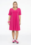 Dress A-line double v-neck DOLCE - pink - #2