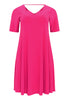 Dress A-line double v-neck DOLCE - pink - #4