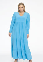 Dress frilled long DOLCE - light blue - #1