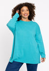 Trui vierkant cashmere - Turquoise