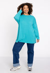 Trui vierkant cashmere - Turquoise