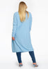 Cardigan drape neck cashmere - light blue - #3