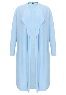 Cardigan drape neck cashmere - light blue - #4