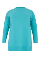 Pullover with slits Woolmix - turquoise - #4