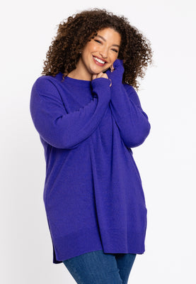 Pullover with slits Woolmix - purple  - #1