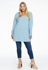 Pull v-neck cashmere - light blue