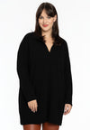 Pullover polo collar - black