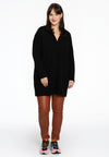 Pullover polo collar - black