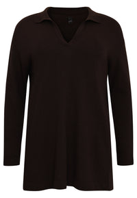 Pullover polo collar - brown - #4