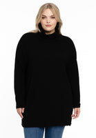 Pullover high neck rib - black - #1