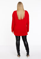 Pullover high neck rib - red - #3