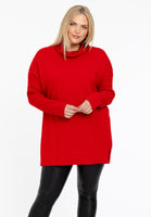 Pullover high neck rib - red - #1