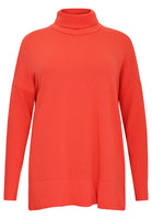 Pullover high neck rib - orange  - #4