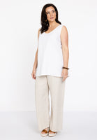 Singlet flare LINEN - white  - #2