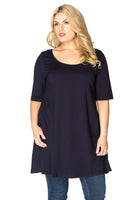 Tunic wide bottom VISCOSE - blue - #1