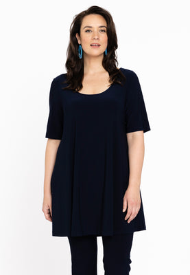 Tunic wide bottom deep neck DOLCE - blue - #1