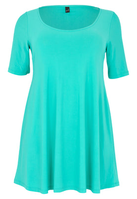 Tunic wide bottom deep neck DOLCE - turquoise - #4