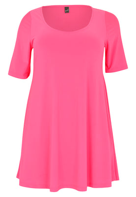 Tunic wide bottom deep neck DOLCE - pink - #4