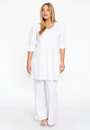 Tunic wide bottom cuff COTTON - white 