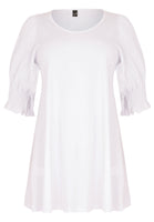 Tunic wide bottom cuff COTTON - white  - #4