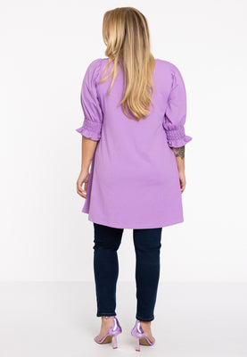 Tunic wide bottom cuff COTTON - light purple - #3