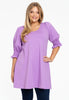 Tunic wide bottom cuff COTTON - light purple